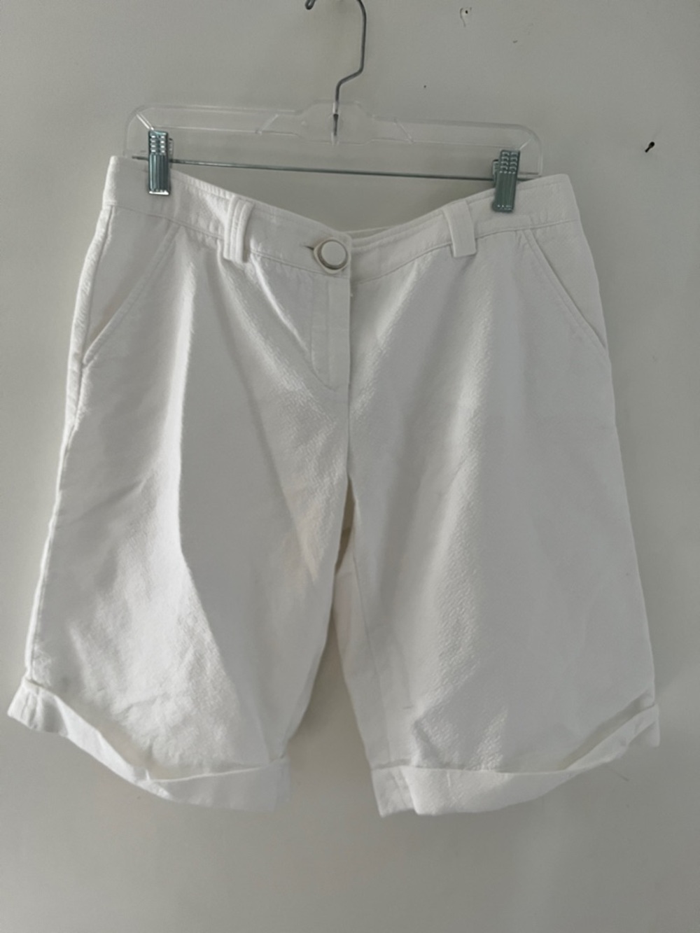 D&G White Women's Tailored Bermuda Shorts 100% cotton quiet luxury size 44